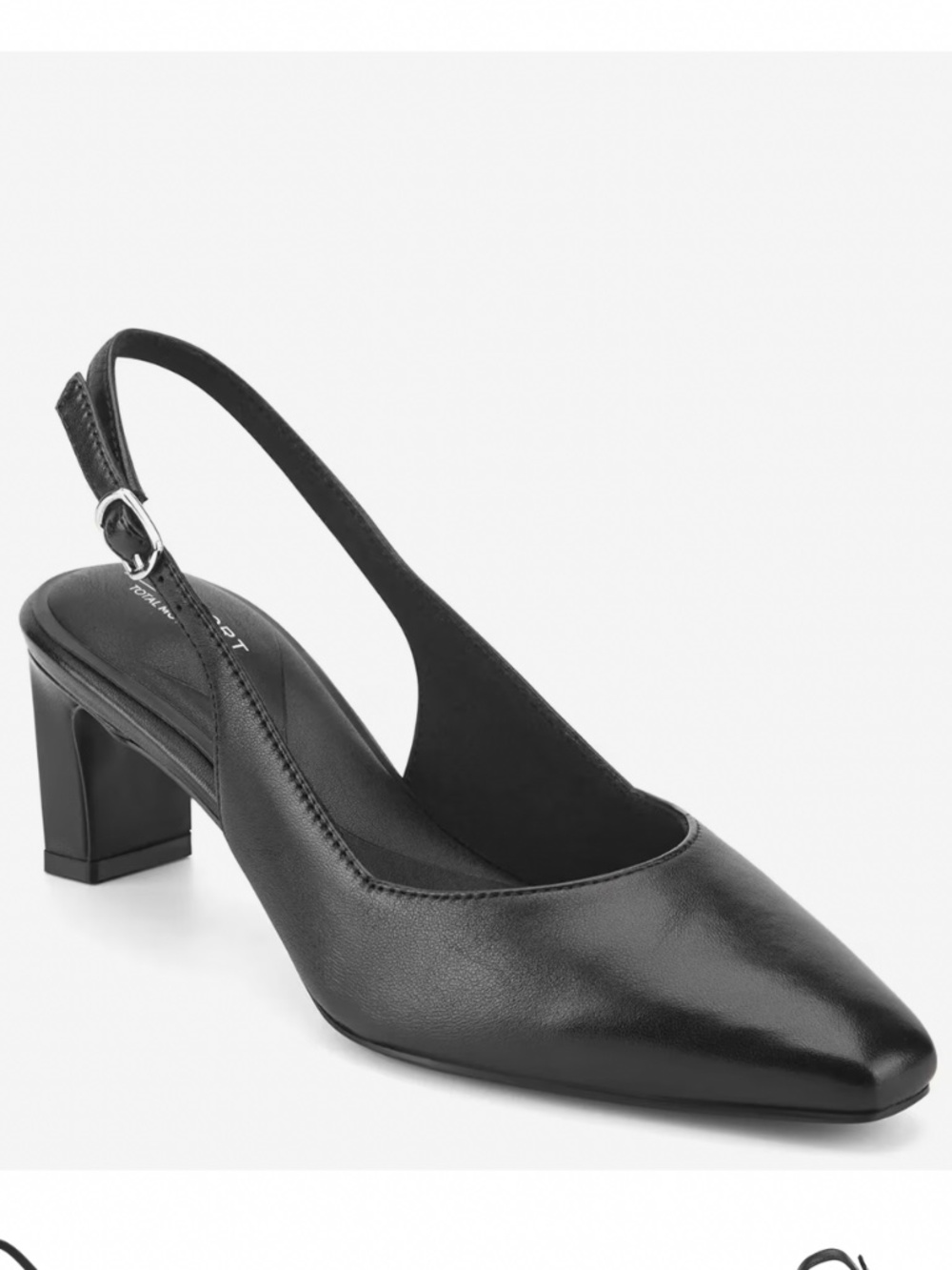 NWT Rockport Total Motion Mayla Slingback Heel Adjustable Open Back Black Sz 8.5